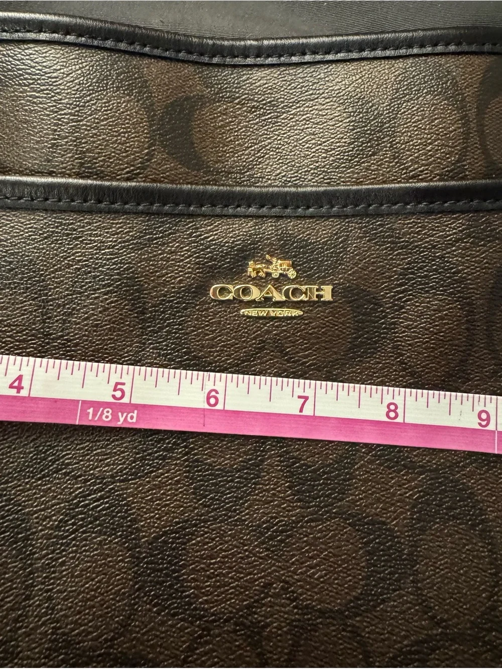 Coach Dark Brown Signature Crossbody Shoulder Bag
